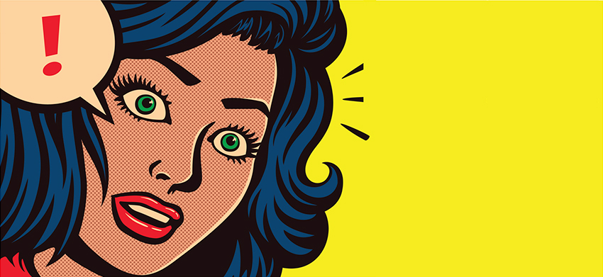 Pop art illustration of confused woman